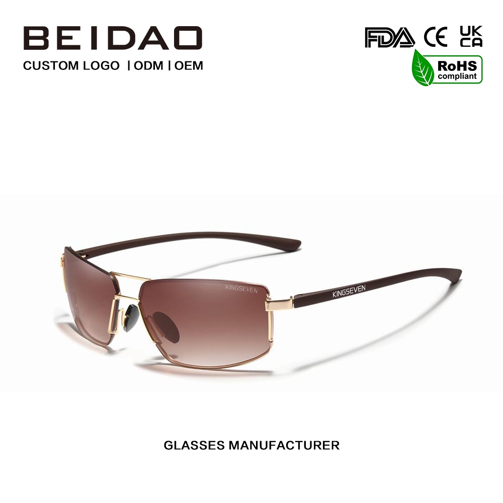 युनिसेक्स व्हिंटेज स्क्वेअर ॲल्युमिनियम पोलराइज्ड सनग्लासेस